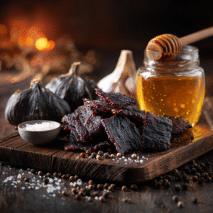 Wołowina suszona w piecu z czarnym czosnkiem